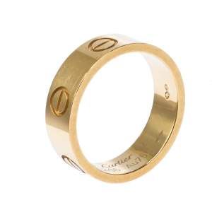 Pre Owned Cartier Love 18K Yellow Gold Band Ring Size 52