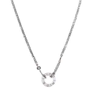 Pre Owned Cartier Love 2 Diamonds 18K White Gold Necklace