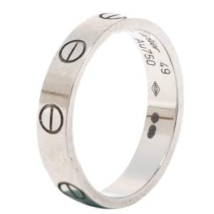 Pre Owned Cartier Love 18K White Gold Narrow Wedding Band Ring Size 49