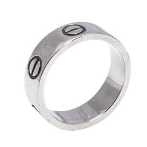 Pre Owned Cartier Love 18K White Gold Band Ring Size 49