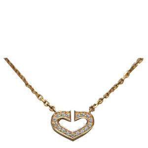 Pre Owned Cartier C Heart of Cartier Diamond 18K Yellow Gold Necklace