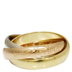 Pre Owned Cartier Les Must de Cartier Trinity 18K Yellow Gold 18K Rose Gold 18K White Gold Ring Size 49