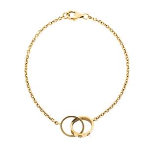 مملوكة مسبقًا Cartier Love Interlocking 2 Hoops 18K Yellow Gold Bracelet