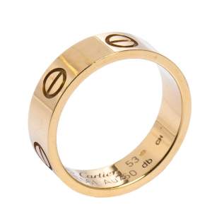 Pre Owned Cartier LOVE 18K Yellow Gold Band Ring 53
