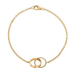 Pre Owned Cartier Love Interlocking Screw Motif 18K Yellow Gold Bracelet
