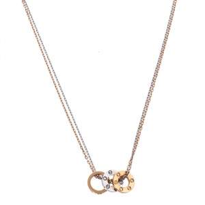 Pre Owned Cartier LOVE 6 Diamonds 18K Two Tone Gold Double Strand Necklace