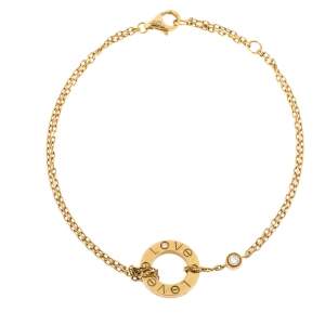مملوكة مسبقًا Cartier Love Diamond 18K Yellow Gold Chain Link Bracelet 