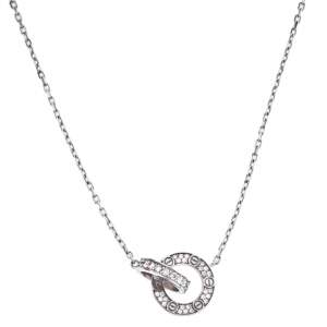 Pre Owned Cartier Love Diamond Paved 18K White Gold Necklace