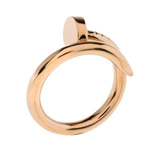 Pre Owned Cartier Juste Un Clou 18K Rose Gold Band Ring Size 50