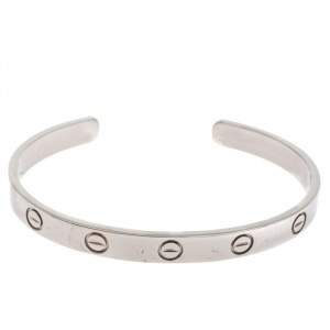 Pre Owned Cartier Love 18K White Gold Open Cuff Bracelet 16