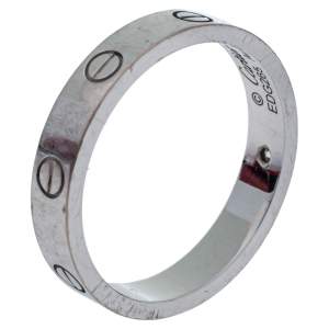مملوكة مسبقًا Cartier Love 1 Diamond 18K White Gold Wedding Band Ring Size 60