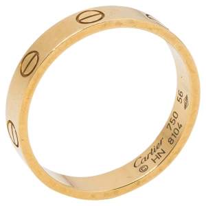 Pre Owned Cartier Love 18K Yellow Gold Wedding Band Ring Size 56