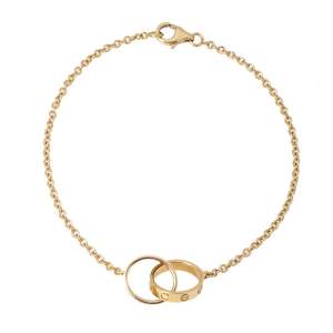 Pre Owned Cartier Love Interlocking Screw Motif 18K Yellow Gold Bracelet