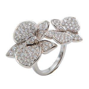 مملوكة مسبقًا Cartier White Gold Orkit Diamond Ring Size 53