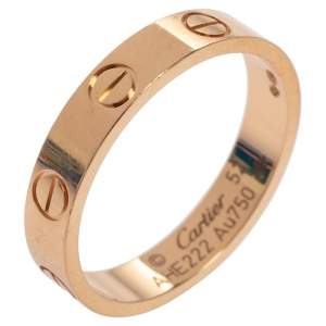 Pre Owned Cartier Love 18K Rose Gold Wedding Band Ring Size 52