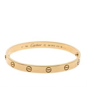 Pre Owned Cartier Love 18K Yellow Gold Bracelet 17