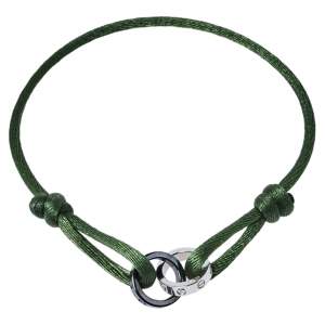 مملوكة مسبقًا Cartier Love Diamond Ceramic 18K White Gold Adjustable Cord Bracelet 