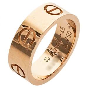 Pre Owned Cartier Love 18K Rose Gold Band Ring Size 45