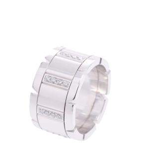 Cartier Tank Francaise 18K White Gold Diamond Ring Size EU 51