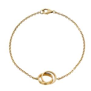 Pre Owned Cartier Love Screw Motif 18K Yellow Gold Bracelet