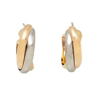 مملوكة مسبقًا Cartier Trinity 18K Three Tone Gold Huggie Earrings