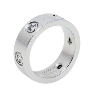 Pre Owned Cartier Love 6 Diamond 18K White Gold Ring Size 47