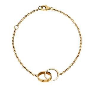 Pre Owned Cartier Love Interlocking 2 Hoops 18K Yellow Gold Bracelet