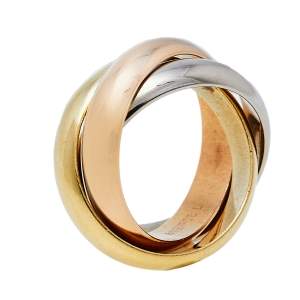 Pre Owned Cartier Trinity 18K Three Tone Gold Ring Size 48