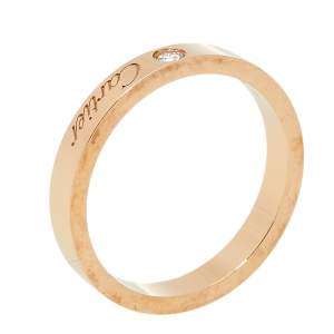 Cartier C de Cartier Diamond 18K Rose Gold Wedding Band Ring Size 54