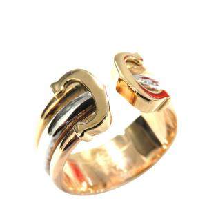 Pre Owned Cartier C2 18K Yellow Gold, Rose Gold Ring Size EU 47