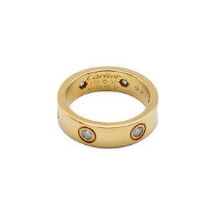 Cartier Love Yellow Gold 6 Diamonds Ring Size 54