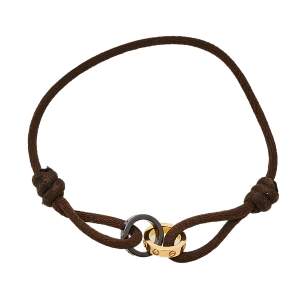 Pre Owned Cartier Love Diamond Ceramic 18K Rose Gold Adjustable Cord Bracelet