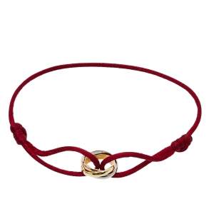 Pre Owned Cartier Trinity 18K Three Tone Gold Adjustable Cord Bracelet