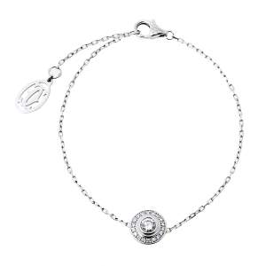 Cartier D'Amour Diamond Halo 18K White Gold Bracelet