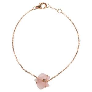 Pre Owned Cartier Caresse d'Orchidées par Cartier Pink Chalcedony 18K Rose Gold Bracelet