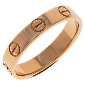 Pre Owned Cartier Love 18K Rose Gold Wedding Band Ring Size 49