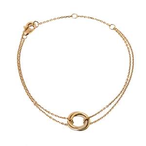 Pre Owned Cartier Trinity 18K Three Tone Gold Double Chain Bracelet