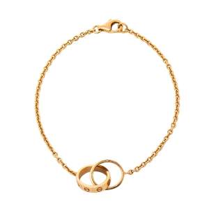 Pre Owned Cartier Love Interlocking 2 Hoops 18K Rose Gold Bracelet