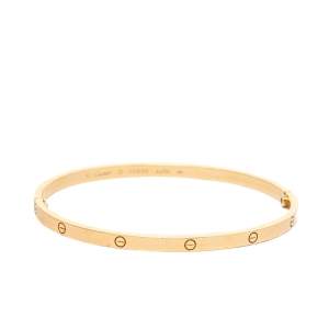 Pre Owned Cartier Love 18K Yellow Gold Narrow Bracelet SM 20