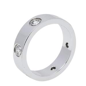 Pre Owned Cartier Love 6 Diamond 18K White Gold Band Ring Size 57