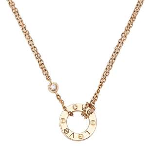 Pre Owned Cartier Love Diamond 18K Yellow Gold Necklace