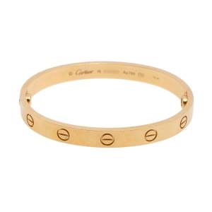 Pre Owned Cartier Love 18K Yellow Gold Cuff Bracelet 16