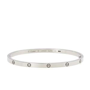 Pre Owned سوار كارتييه "لوف" رفيع أس أم ذهب أبيض عيار 18 مقاس 18 