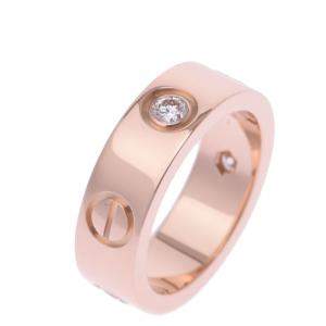 Cartier Mini Love 18K Rose Gold Diamond Ring EU 47