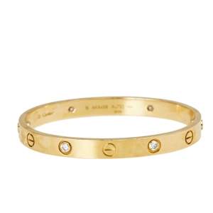 Cartier Love 4 Diamond 18K Yellow Gold Bracelet 16