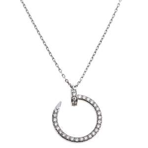 Pre Owned Cartier Juste un Clou Diamond 18K White Gold Pendant Necklace