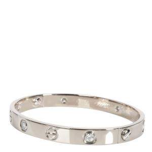 Cartier Love 18K White Gold Diamond Bracelet 16