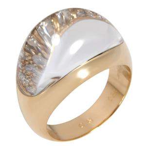 Cartier Crystal Dome Diamond 18K Yellow Gold Ring Size EU 56