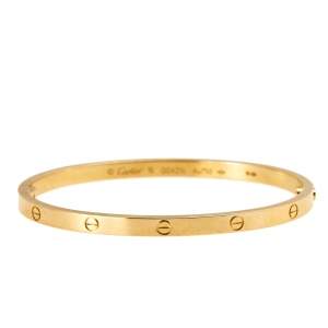 Pre Owned سوار كارتييه لوف ذهب أصفر عيار 18 رفيع مقاس 16