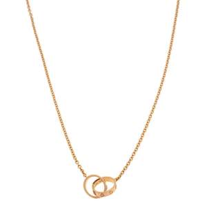 Cartier Love Interlocking Loop 18K Rose Gold Pendant Necklace
